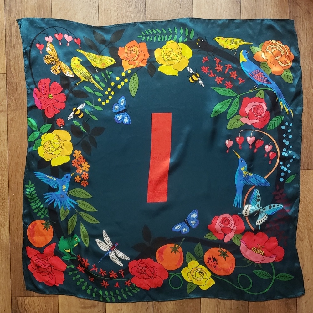 Anthropologie Karen Mebon 100% Silk Scarf